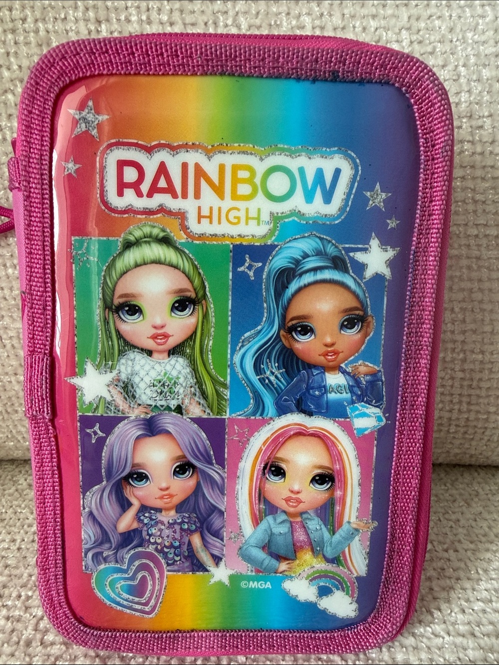 Rainbow Rainbow High Pink Trim Character Zip Pouch